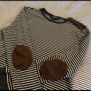 Ralph Lauren Striped Long Sleeve w Elbow Patches
